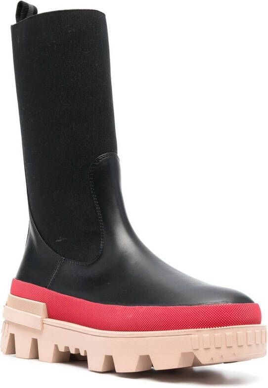 Moncler Leren laarzen Zwart