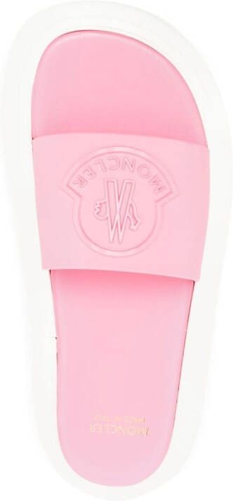 Moncler Jeanne slippers met logo-reliëf Roze