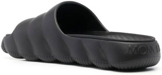 Moncler Lilo slippers met imitatie voering Zwart