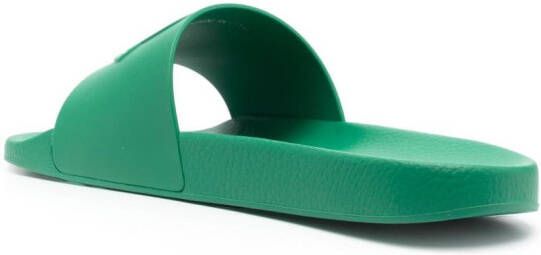 Moncler Slippers met logo-reliëf Groen