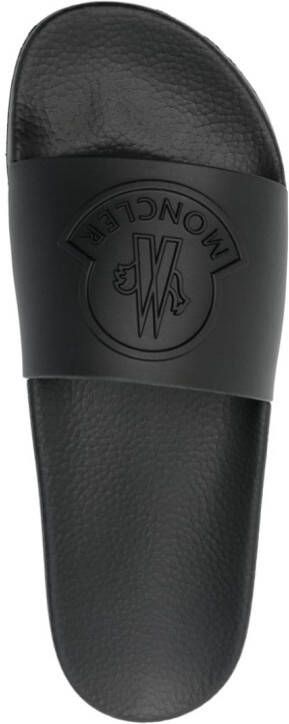Moncler Slippers met logo-reliëf Zwart