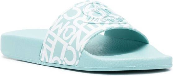 Moncler Slippers met logoprint Blauw