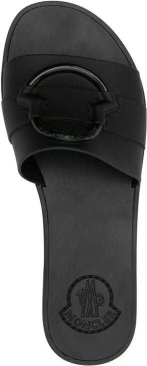 Moncler Mon slippers met gegraveerd logo Zwart