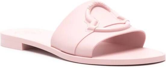 Moncler Mon slippers met logo-reliëf Roze
