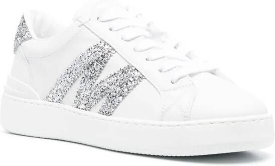 Moncler Monaco sneakers met glitter Wit
