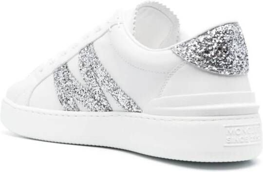 Moncler Monaco sneakers met glitter Wit