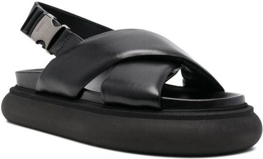 Moncler Sandalen met gekruist bandje Zwart