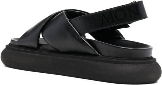 Moncler Sandalen met gekruist bandje Zwart