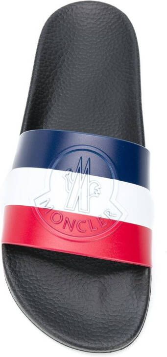 Moncler Slippers met logo Blauw