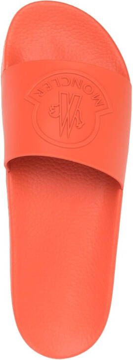 Moncler Slippers met logo-reliëf Oranje