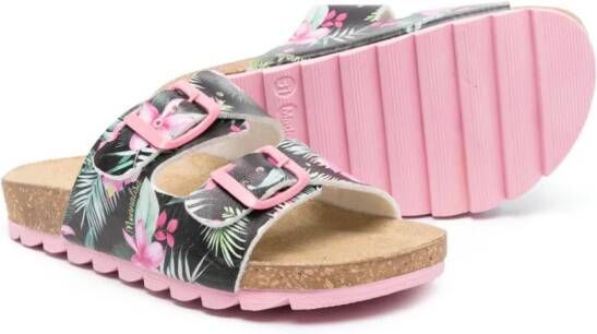 Monnalisa Badslippers met bloemenprint Roze