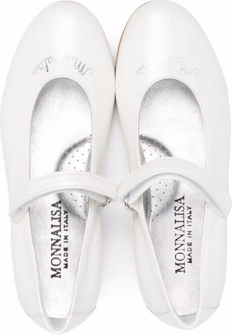 Monnalisa Ballerina's met logoprint Wit