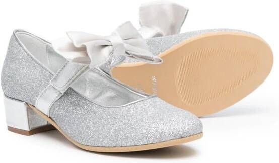 Monnalisa Ballerina's met oversized strik Zilver