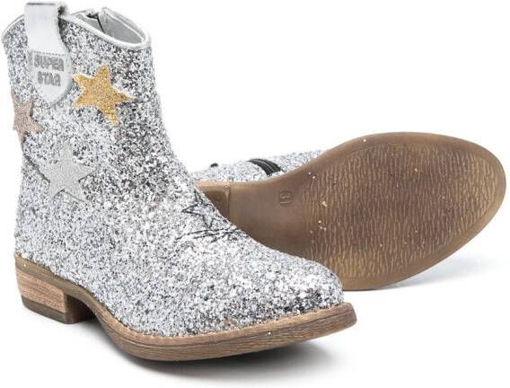 Monnalisa Cowboylaarzen met glitter Zilver