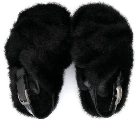 Monnalisa Emilia slingback sandalen met open neus Zwart