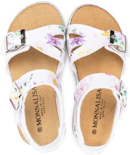 Monnalisa Sandalen met bloemenprint Wit