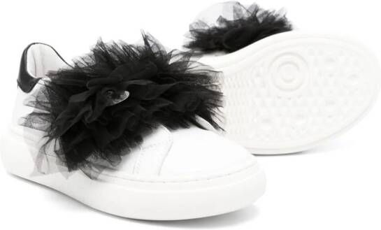 Monnalisa Leren sneakers met applicatie Wit