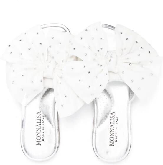 Monnalisa Leren teenslippers Wit