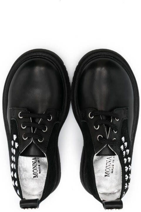 Monnalisa Loafers met hart patroon Zwart