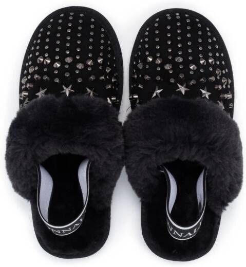 Monnalisa Slingback slippers verfraaid met studs Zwart