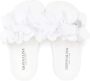 Monnalisa Slippers met logoplakkaat en open neus Wit - Thumbnail 3