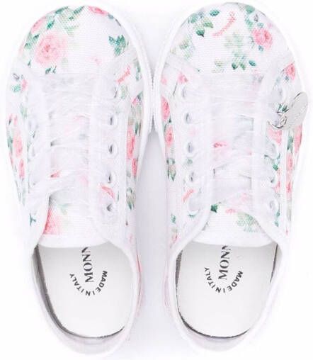 Monnalisa Sneakers met bloemenprint Wit