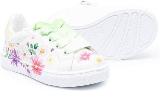 Monnalisa Sneakers met bloemenprint Wit