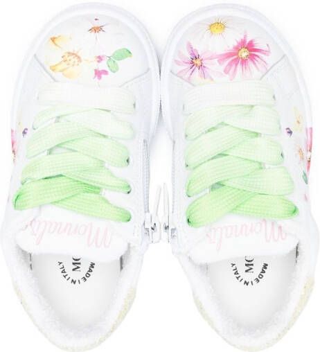 Monnalisa Sneakers met bloemenprint Wit