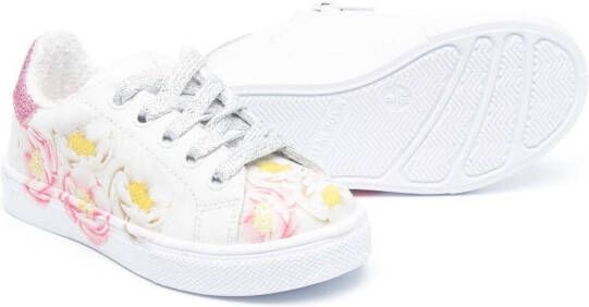 Monnalisa Sneakers met bloemenprint Wit
