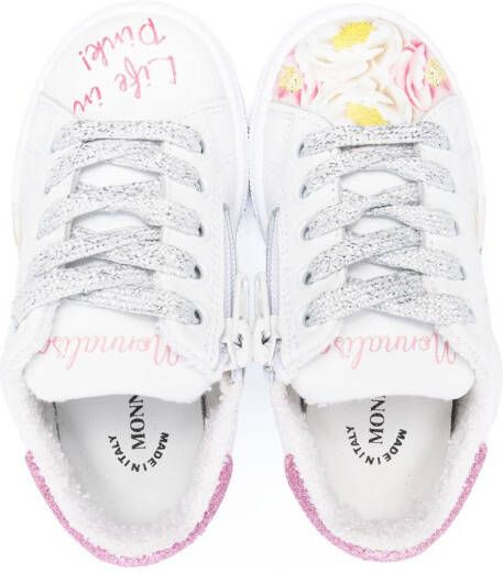 Monnalisa Sneakers met bloemenprint Wit