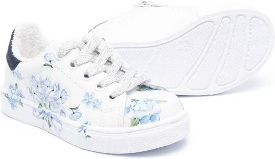 Monnalisa Sneakers met bloemenprint Wit