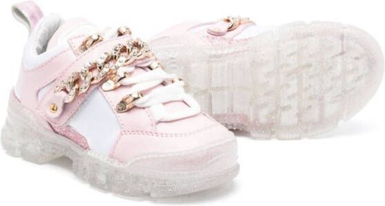 Monnalisa Sneakers met kettingdetail Roze