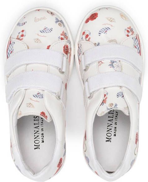 Monnalisa Sneakers met klittenband Wit