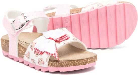 Monnalisa Teddy Bear sandalen met glitter Roze