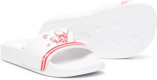 Monnalisa x Disney Tinkerbell slippers met logoprint Wit