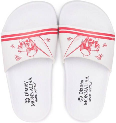 Monnalisa x Disney Tinkerbell slippers met logoprint Wit