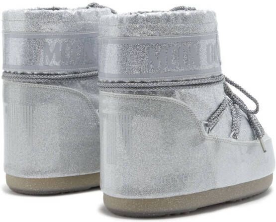 Moon Boot Icon Low laarzen met glitter Zilver