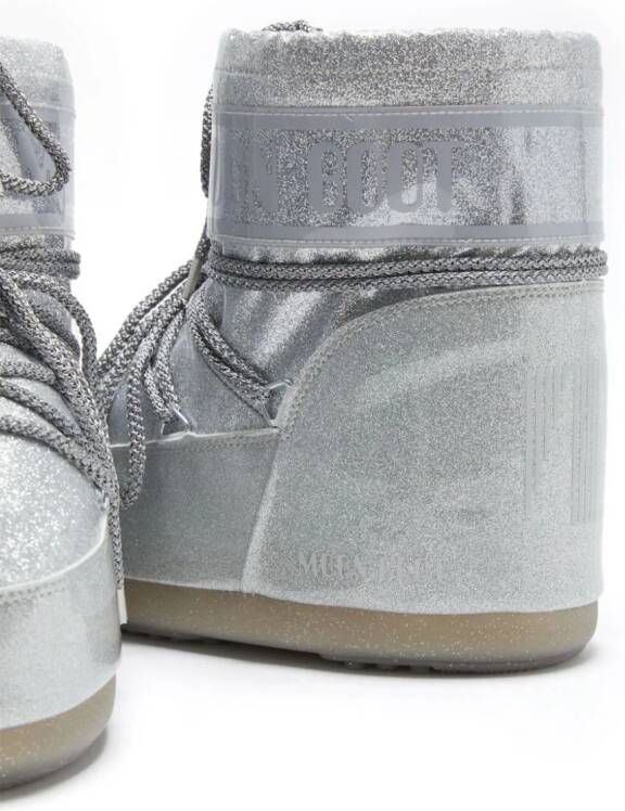 Moon Boot Icon Low laarzen met glitter Zilver