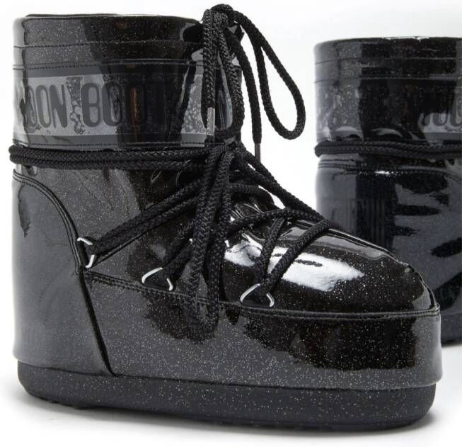 Moon Boot Icon Low laarzen met glitter Zwart
