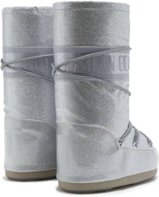 Moon Boot Icon snowboots met glitter Zilver