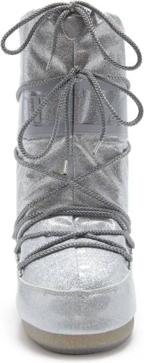 Moon Boot Icon snowboots met glitter Zilver