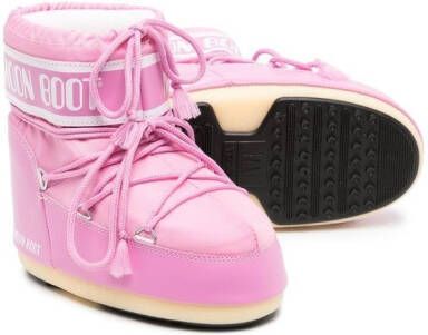 Moon Boot Kids Enkellaarzen met logoprint Roze