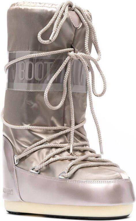 Moon Boot Kids Icon Junior snowboots met veters Beige