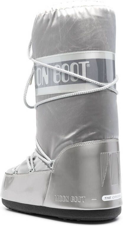 Moon Boot Kids Icon Junior snowboots met veters Zilver