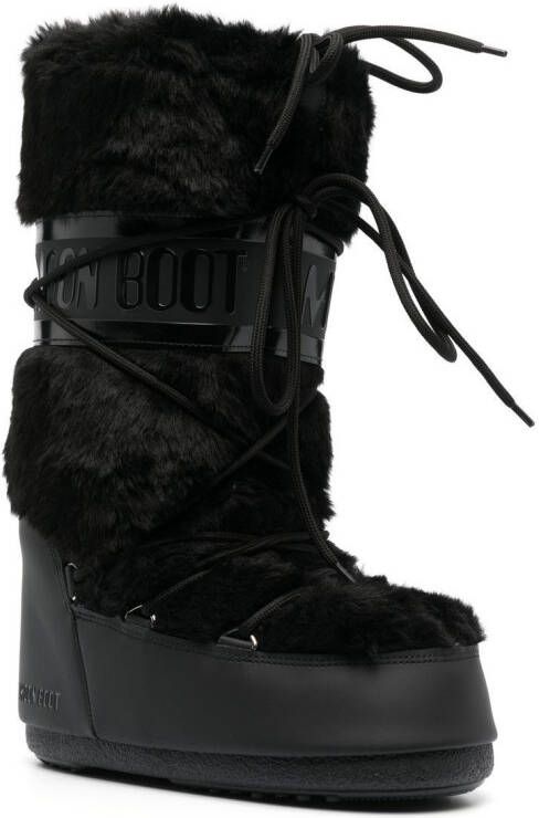 Moon Boot Snow boots van imitatiebont Zwart