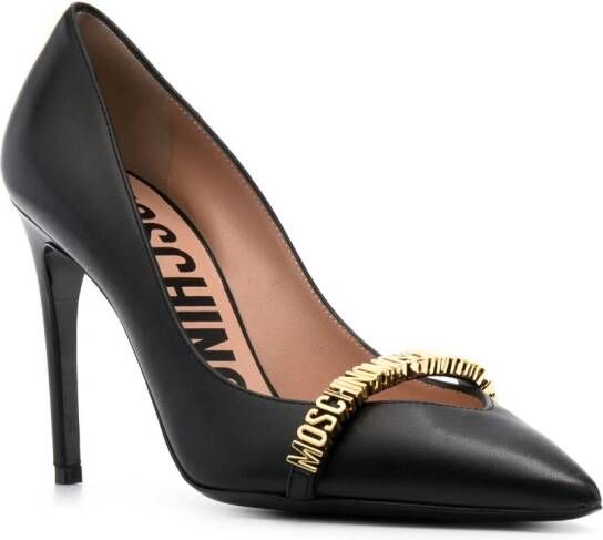 Moschino Pumps met logo Zwart