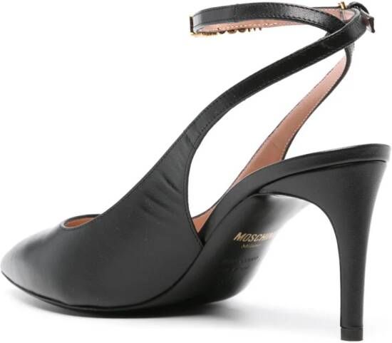 Moschino 80 mm leren pumps Zwart