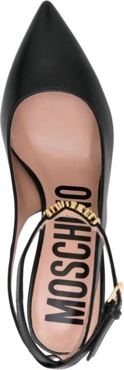 Moschino 80 mm leren pumps Zwart