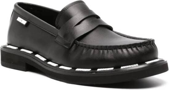 Moschino Contrasterende loafers Zwart