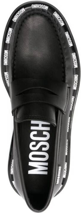 Moschino Contrasterende loafers Zwart